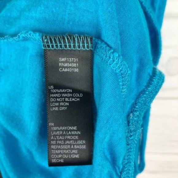 Forever 21 XXI Geometric Crochet Tie Draped‎ Cap Sleeve ScoopNeck Popover Blouse - Picture 6 of 6